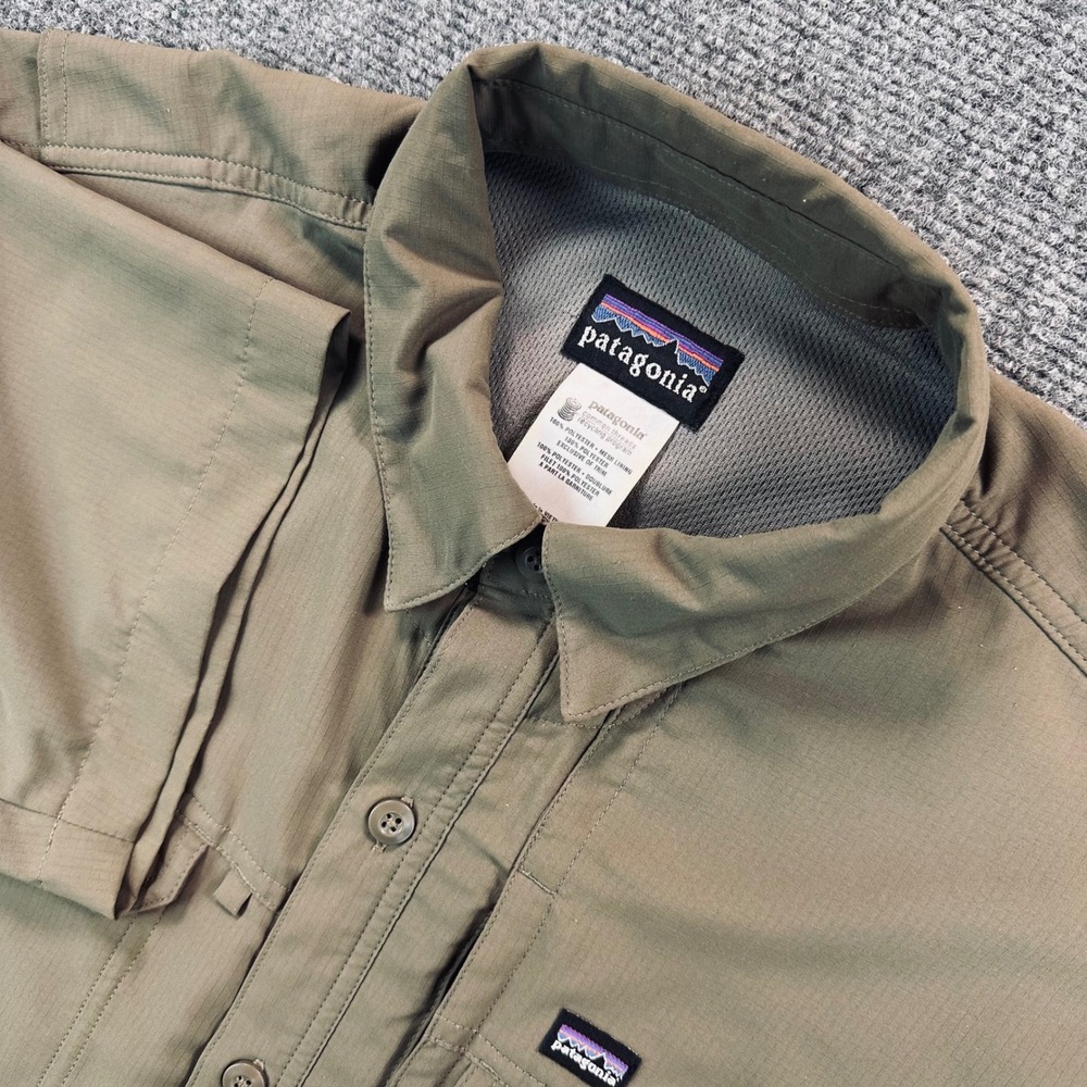 Patagonia Mens S Green Sol Patrol II Vented Shirt Ripstop Hiking Fishing Camping